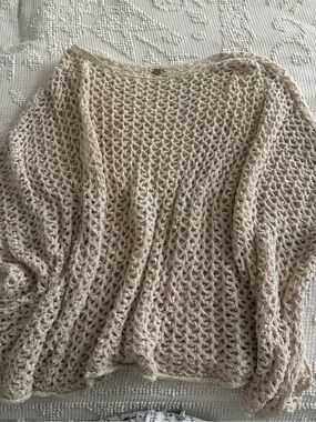 Free people Light Beige Open-Knit Women's Sweater